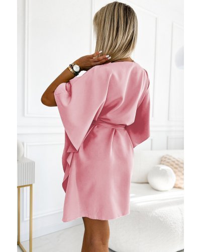 Rochie midi oversize, roz, croi fluture, Butterfly Rochii de zi, Rochie midi oversize, roz, croi fluture, Butterfly - jojofashion.ro