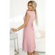 Rochie de zi roz pal midi plisata Karima Rochie de zi roz pal midi plisata Karima 3 - jojofashion.ro