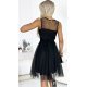 Rochie de ocazie baby doll scurta, din tulle si dantela, neagra, Charlene 3 - jojofashion.ro