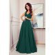 Rochie lunga verde smarald vaporoasa clasica Cindy 2 - jojofashion.ro