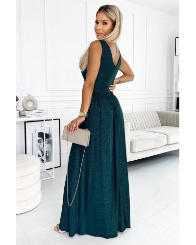 Rochie lunga verde din brocard Vivien Rochii lungi, Rochie lunga verde din brocard Vivien - jojofashion.ro