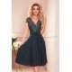 Rochie eleganta de ocazie, midi, chiffon si dantela, verde, Linda 2 - jojofashion.ro