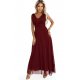 Rochie eleganta lunga burgundy din brocard vaporoasa petrecuta Melania 2 - jojofashion.ro
