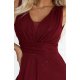 Rochie eleganta lunga burgundy din brocard vaporoasa petrecuta Melania 4 - jojofashion.ro
