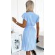 Rochie scurta plisata din chiffon baby blue Soysen 3 - jojofashion.ro
