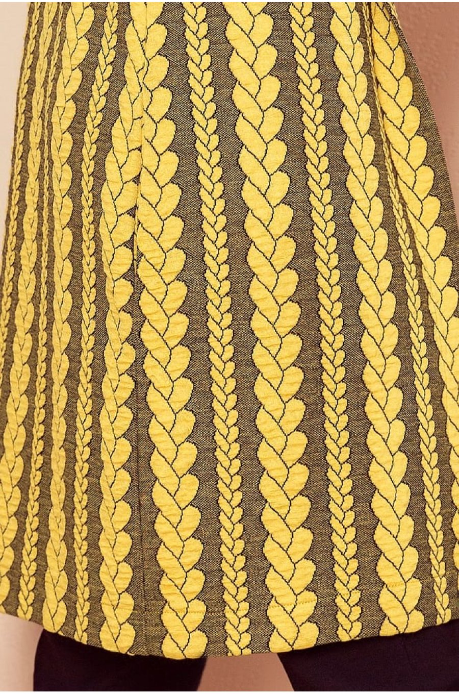 Cardigan cu gluga si buzunare mustar Londa 5 - jojofashion.ro