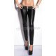 Pantaloni dama mulati negri,  piele eco, wetlook cu fermoar argintiu Beyza 4 - jojofashion.ro