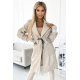 Palton dama casual, midi, bej, cu gluga si buzunare, Alexya Palton dama casual, midi, bej, cu gluga si buzunare, Alexya 2 - jojofashion.ro