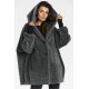 Palton dama de iarna midi, gri, tip kimono, oversize, cu gluga, Miriam Palton dama de iarna midi, gri, tip kimono, oversize, cu gluga, Miriam 2 - jojofashion.ro