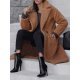 Palton dama de iarna midi, imitatie blana, maro, TeddyBear Palton dama de iarna midi, imitatie blana, maro, TeddyBear 2 - jojofashion.ro