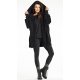 Palton dama de iarna midi, negru, tip kimono, oversize, cu gluga, Miriam1 Palton dama de iarna midi, negru, tip kimono, oversize, cu gluga, Miriam1 5 - jojofashion.ro