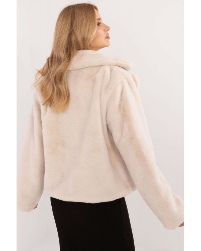Geaca dama de iarna scurta, din blana eco, crem, Yanira2 Geci dama, Geaca dama de iarna scurta, din blana eco, crem, Yanira2 - jojofashion.ro