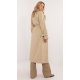 Palton dama elegant lung, bej, cu buzunare aplicate, Eylem Palton dama elegant lung, bej, cu buzunare aplicate, Eylem 4 - jojofashion.ro