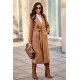Palton dama elegant lung, caramel, clasic, cu buzunare si cordon, Vanora Palton dama elegant lung, caramel, clasic, cu buzunare si cordon, Vanora 2 - jojofashion.ro