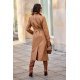 Palton dama elegant lung, caramel, clasic, cu buzunare si cordon, Vanora Palton dama elegant lung, caramel, clasic, cu buzunare si cordon, Vanora 3 - jojofashion.ro