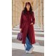 Palton dama elegant lung, clasic, burgundy, cu buzunare si cordon, Vanora Palton dama elegant lung, clasic, burgundy, cu buzunare si cordon, Vanora 4 - jojofashion.ro