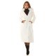 Palton dama elegant, lung, din piele eco, alb, cu guler din blana, London Palton dama elegant, lung, din piele eco, alb, cu guler din blana, London 8 - jojofashion.ro