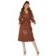 Palton dama elegant, lung, din piele eco, maro, Takisha Palton dama elegant, lung, din piele eco, maro, Takisha 4 - jojofashion.ro