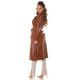 Palton dama elegant, lung, din piele eco, maro, Takisha Palton dama elegant, lung, din piele eco, maro, Takisha 5 - jojofashion.ro