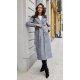 Palton dama elegant lung, gri, clasic, cu buzunare si cordon, Vanora Palton dama elegant lung, gri, clasic, cu buzunare si cordon, Vanora 2 - jojofashion.ro