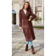 Palton dama elegant lung, maro, clasic, cu buzunare si cordon, Vanora Palton dama elegant lung, maro, clasic, cu buzunare si cordon, Vanora 2 - jojofashion.ro