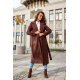 Palton dama elegant lung, maro, clasic, cu buzunare si cordon, Vanora Palton dama elegant lung, maro, clasic, cu buzunare si cordon, Vanora 4 - jojofashion.ro
