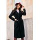 Palton dama elegant lung, negru, clasic, cu buzunare si cordon, Vanora Palton dama elegant lung, negru, clasic, cu buzunare si cordon, Vanora 4 - jojofashion.ro