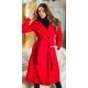 Palton dama elegant lung, rosu, Orinna Palton dama elegant lung, rosu, Orinna 2 - jojofashion.ro
