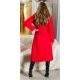 Palton dama elegant lung, rosu, Orinna Palton dama elegant lung, rosu, Orinna 3 - jojofashion.ro