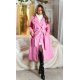 Palton dama elegant lung, roz pastel, Orinna Palton dama elegant lung, roz pastel, Orinna 2 - jojofashion.ro