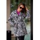 Palton dama elegant scurt, alb negru, animal print zebra, Hilary Palton dama elegant scurt, alb negru, animal print zebra, Hilary 2 - jojofashion.ro
