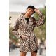 Palton dama elegant scurt, bej, animal print, Hilary Palton dama elegant scurt, bej, animal print, Hilary 2 - jojofashion.ro