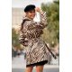 Palton dama elegant scurt, bej, animal print, Hilary Palton dama elegant scurt, bej, animal print, Hilary 3 - jojofashion.ro