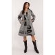 Palton dama lana, lung, gri cu scris negru, Sarina 2 - jojofashion.ro