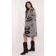 Palton dama lana, lung, gri cu scris negru, Sarina 3 - jojofashion.ro