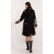 Palton dama lana, lung, negru cu scris alb, Sarina1 4 - jojofashion.ro
