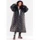 Palton dama lung, matlasat, negru, oversize, cu gluga, Lanny Palton dama lung, matlasat, negru, oversize, cu gluga, Lanny 4 - jojofashion.ro
