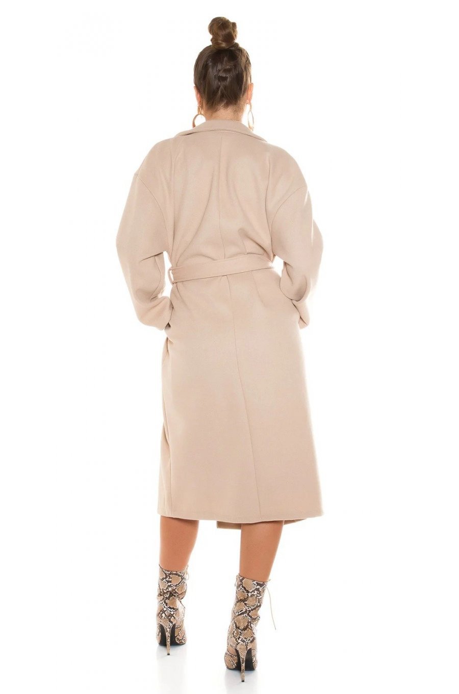 Palton dama lung oversize bej Metelis Palton dama lung oversize bej Metelis 2 - jojofashion.ro