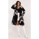 Palton dama midi, din lana, negru alb, Layla Palton dama midi, din lana, negru alb, Layla 2 - jojofashion.ro
