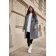 Palton dama midi oversize, pepit, gri cu negru, Francys Palton dama midi oversize, pepit, gri cu negru, Francys 2 - jojofashion.ro