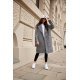 Palton dama midi oversize, pepit, gri cu negru, Francys Palton dama midi oversize, pepit, gri cu negru, Francys 4 - jojofashion.ro