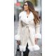 Palton dama midi, stil cojoc, din piele eco intoarsa, bej, cu blana, Chayenne 2 - jojofashion.ro