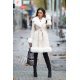 Palton dama midi, stil cojoc, din piele eco intoarsa, bej, cu blana, Chayenne 4 - jojofashion.ro