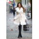 Palton dama midi, stil cojoc, din piele eco intoarsa, bej, cu blana, Chayenne 7 - jojofashion.ro