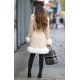 Palton dama midi, stil cojoc, din piele eco intoarsa, cappuccino, cu blana, Chayenne 5 - jojofashion.ro