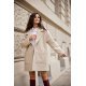 Palton dama scurt, bej, oversize, cu buzunare aplicate, Sanchez 3 - jojofashion.ro