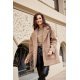 Palton dama scurt, cappuccino, oversize, cu buzunare aplicate, Sanchez 3 - jojofashion.ro