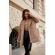 Palton dama scurt, cappuccino, oversize, cu buzunare aplicate, Sanchez 4 - jojofashion.ro