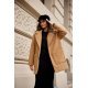 Palton dama scurt, caramel, oversize, cu buzunare aplicate, Sanchez 3 - jojofashion.ro