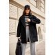 Palton dama scurt, negru, oversize, cu buzunare aplicate, Sanchez 2 - jojofashion.ro